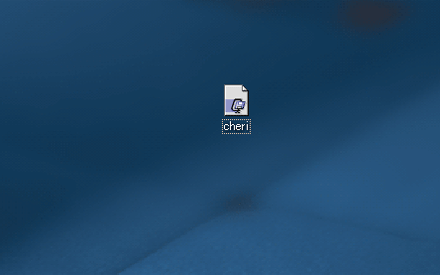 デスクトップ画面上にフォント「cheri」の圧縮データがダウンロードされました。
